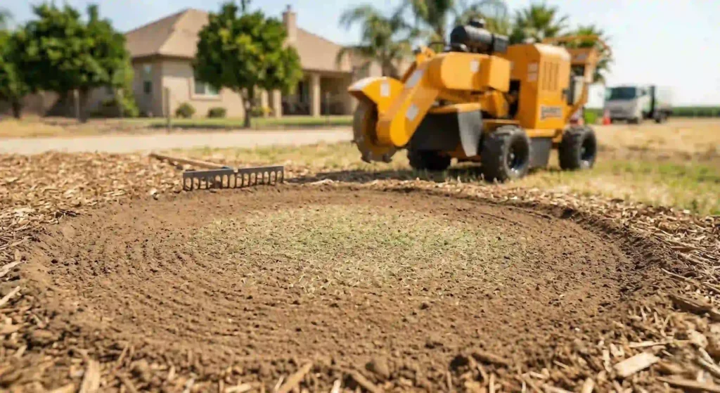 leveled yard after stump removal