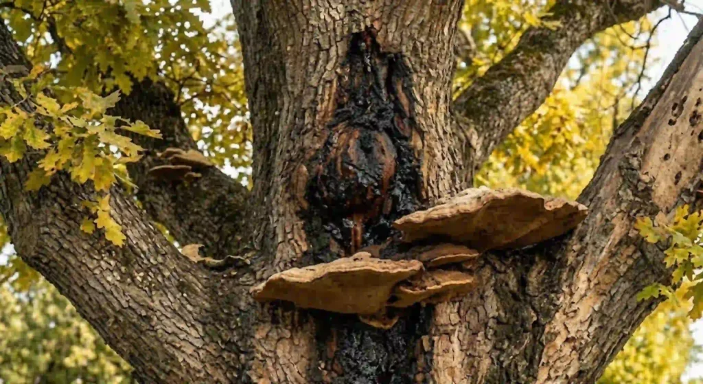 tree with visible disease signs