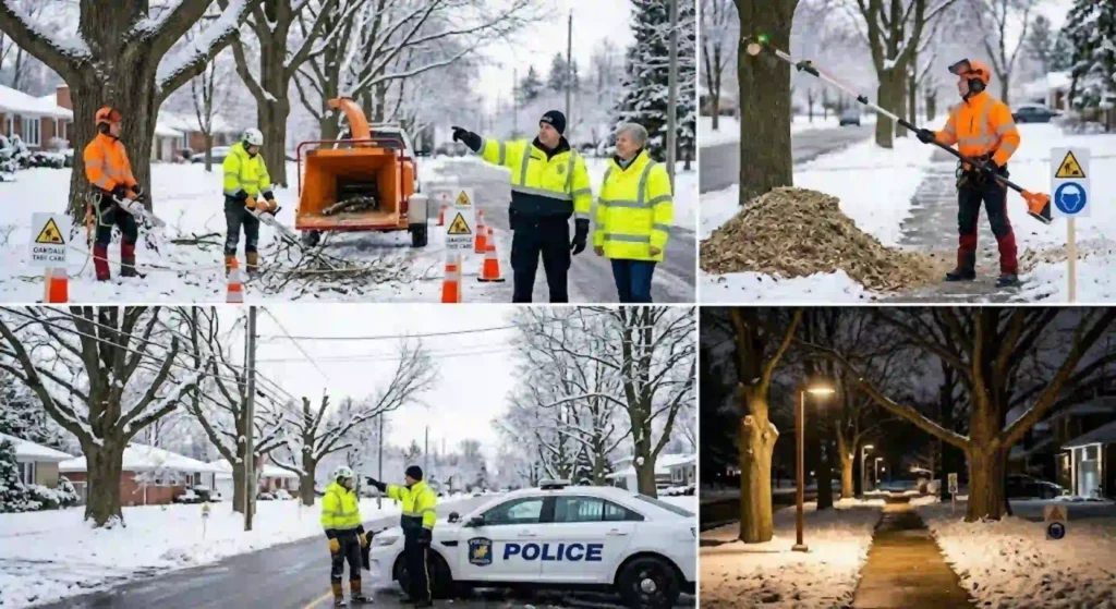 Healthy maintained trees improving residential safety in Oakdale