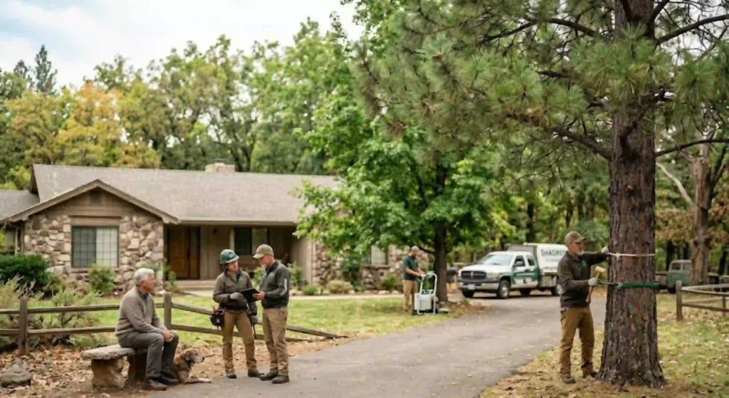 Tree canopy showing early signs of decline on Oakdale residential property