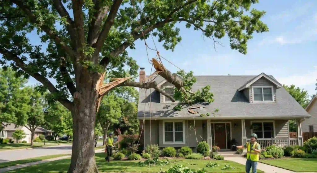 Emergency tree service removing hazardous branch in Oakdale