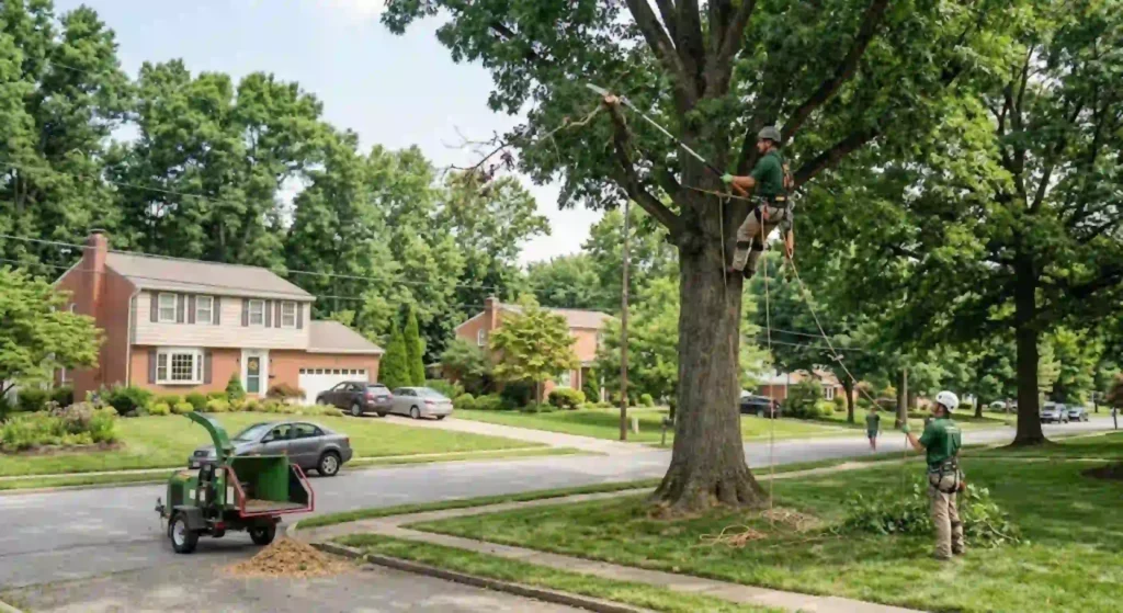 Professional tree pruning improving curb appeal in Oakdale